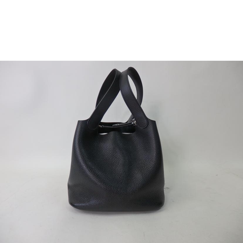 Hermes Picotan Lock MM Tote Bag Taurillon Clemence Black - Image 2