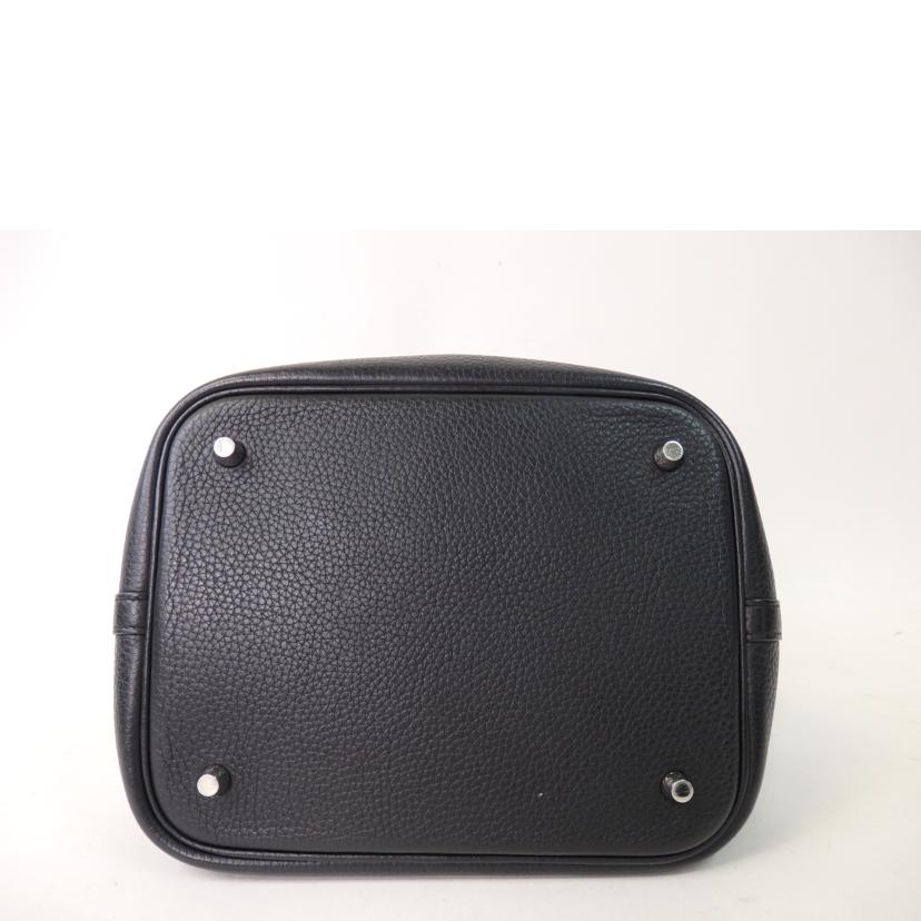 Hermes Picotan Lock MM Tote Bag Taurillon Clemence Black - Image 4