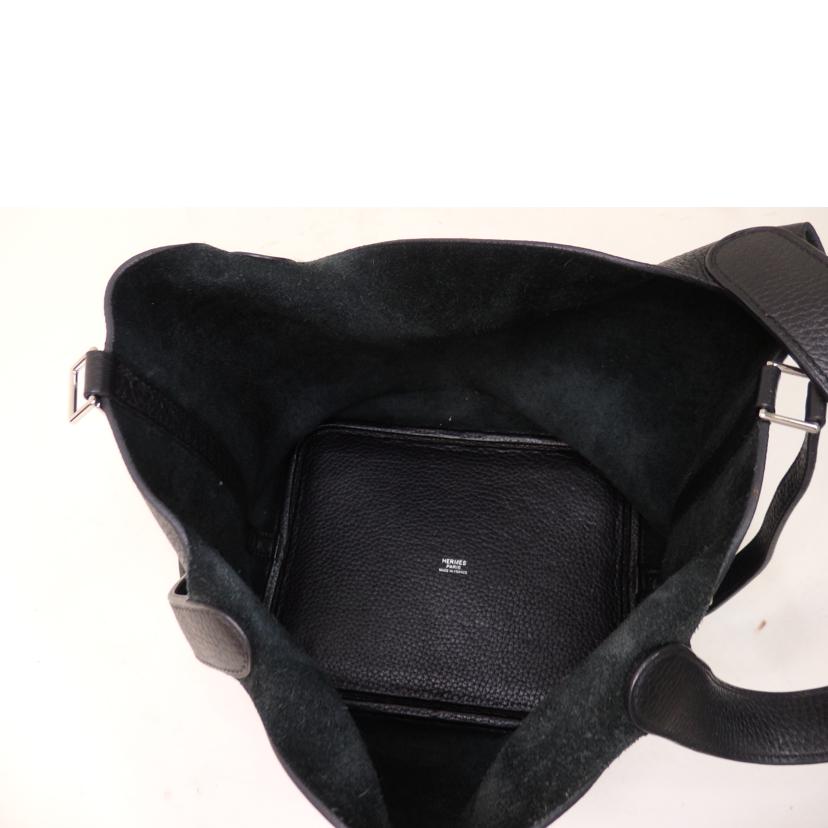Hermes Picotan Lock MM Tote Bag Taurillon Clemence Black - Image 6
