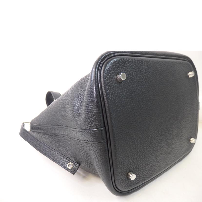 Hermes Picotan Lock MM Tote Bag Taurillon Clemence Black - Image 8