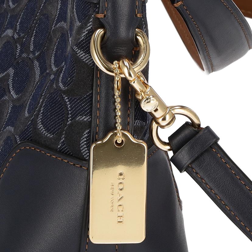 Coach Signature Denim 2way Bag - Image 7