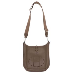 Hermes Evelyn 3 Taurillon Clemence Shoulder Bag Etoupe
