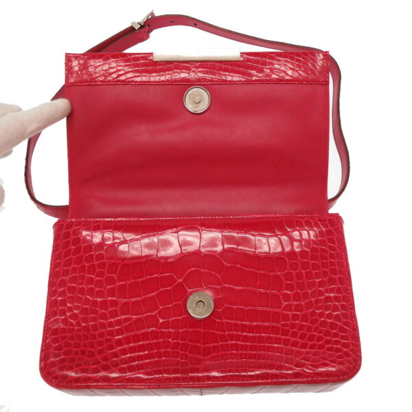 9b0130gabo5 5 Gucci Crocodile 2WAY Shoulder Clutch Bag Red