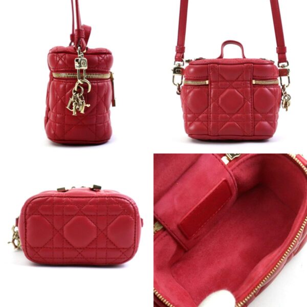 a0476 1 c Christian Dior Lambskin Leather Shoulder Bag Red