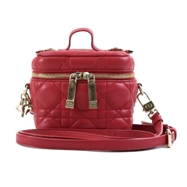 a0476 Christian Dior Lambskin Leather Shoulder Bag Red