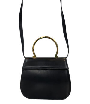 a183283014 1 Salvatore Ferragamo Gancini Shoulder Bag Leather Black