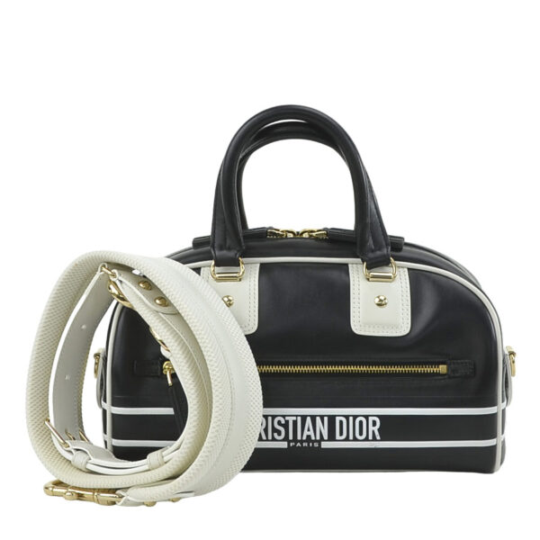 e58838a Christian Dior Vibe Small Bowling Leather Crossbody Bag Black White