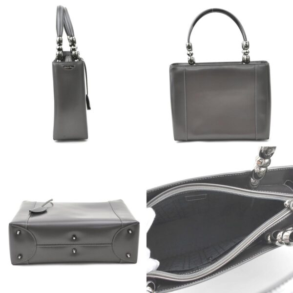 e59277g 1 c Christian Dior Leather Shoulder Bag Metallic Gray