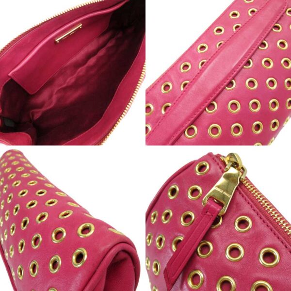 g2741a 1 Miu Miu Clutch Bag Red Leather Metal