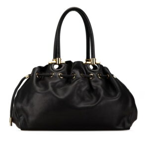 Salvatore Ferragamo Gancini Handbag Leather Black