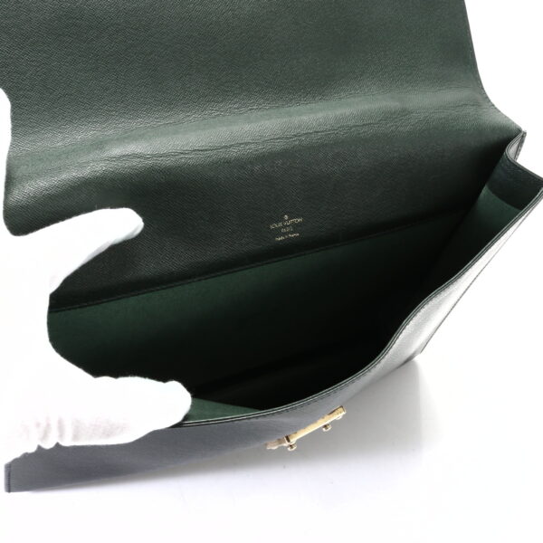 img 01616263 Louis Vuitton Serviette Clado Leather Business Bag Taiga Green