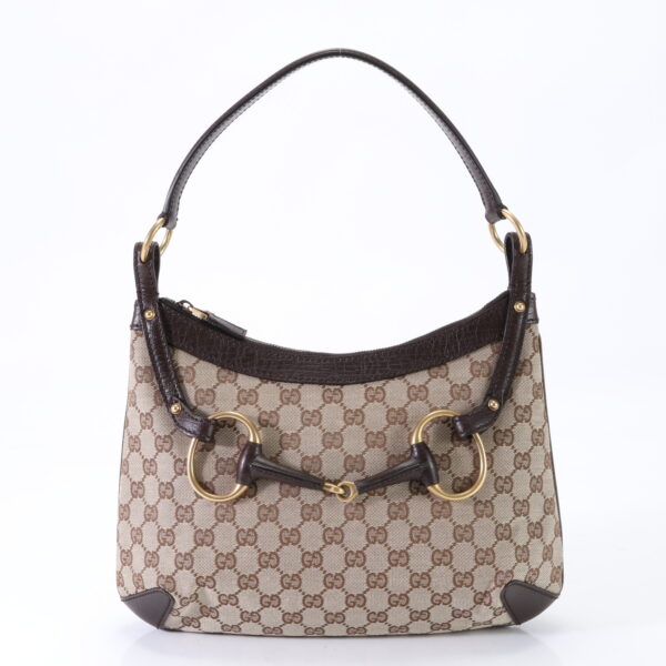 img 01633768 Gucci Horsebit GG Leather Shoulder Bag