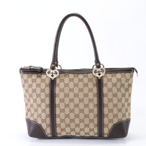 img 01636520 Gucci Bee GG Supreme 2way Shoulder Tote Bag Khaki