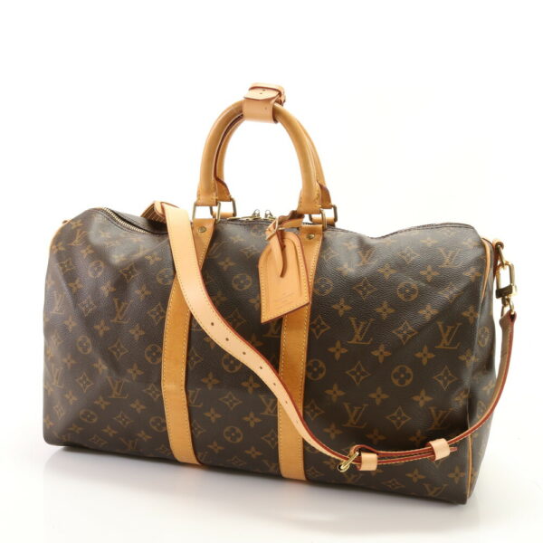 img 01674656 Louis Vuitton Keepall Bandouliere Leather 2WAY Bag Monogram