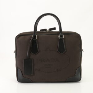 img 01701568 Prada Tessuto Nylon Leather Shoulder Tote Black