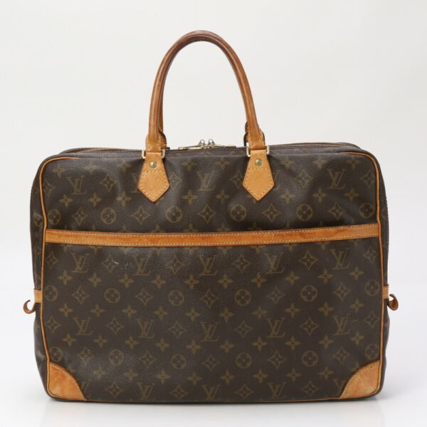 img 01726592 Louis Vuitton Monogram Porte Document Voyage Leather Tote Bag Brown