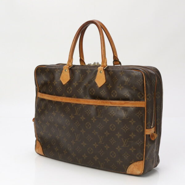 img 01726593 Louis Vuitton Monogram Porte Document Voyage Leather Tote Bag Brown