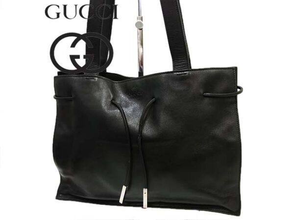 imgrc0082245535 Gucci All Leather Shoulder Bag Black