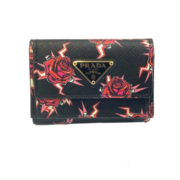 imgrc0082650486 Prada Tri fold Compact Wallet Saffiano Leather Rose Print