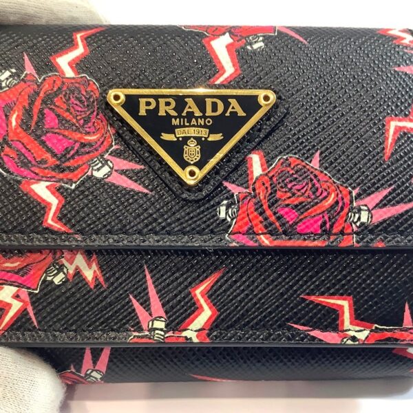 imgrc0082650491 Prada Tri fold Compact Wallet Saffiano Leather Rose Print