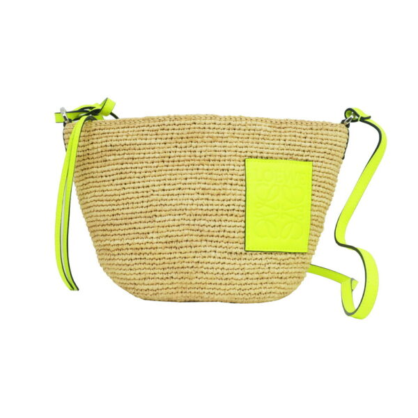 m2409 06 803721mr Loewe Raffia Shoulder Bag Yellow