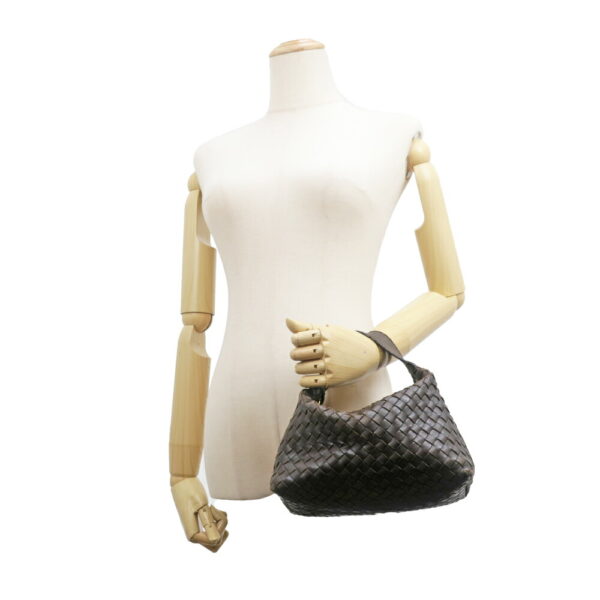 m2410 06 803950mr 09 Bottega Veneta One Shoulder Mini Handbag Intrecciato Brown