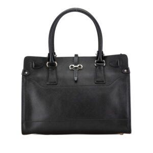 Salvatore Ferragamo Gancini Handbag Leather Black