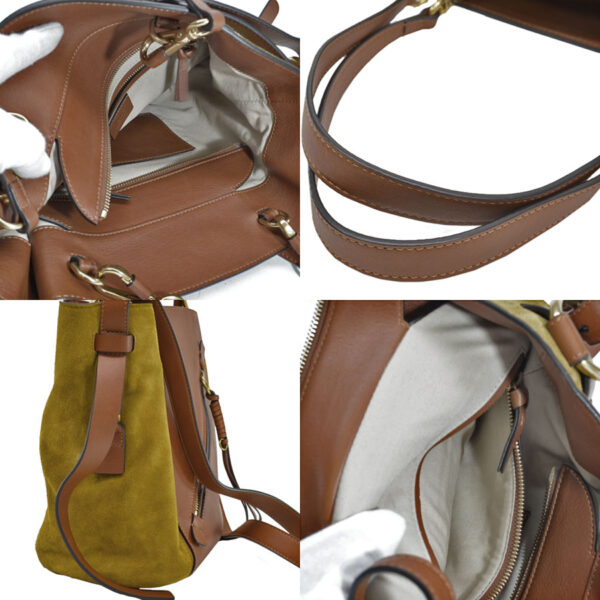 r8796c 5 Chloe Shoulder Bag Leather Suede Brown Khaki