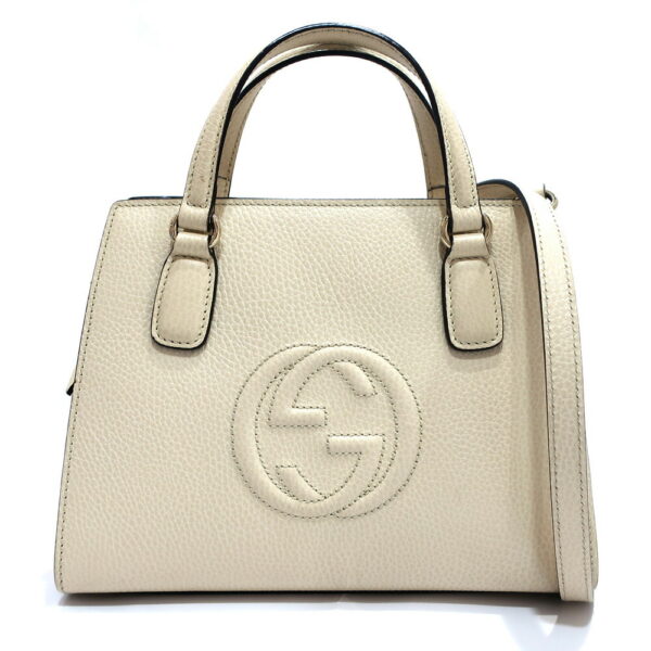 s2409 06 506036ko Gucci Soho Interlocking G 2Way Bag Leather White