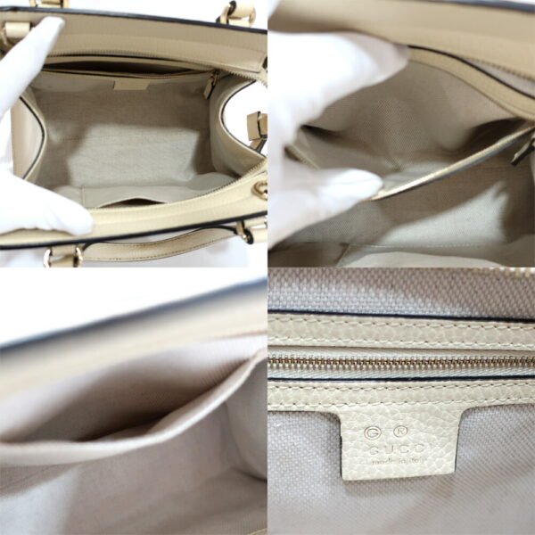 s2409 06 506036ko 05 Gucci Soho Interlocking G 2Way Bag Leather White