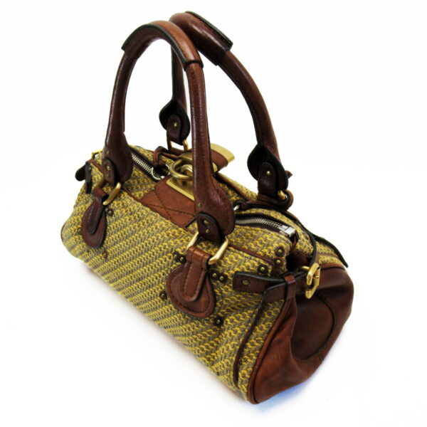 t18185a 1 Chloe Handbag Paddington Yellow Brown Leather