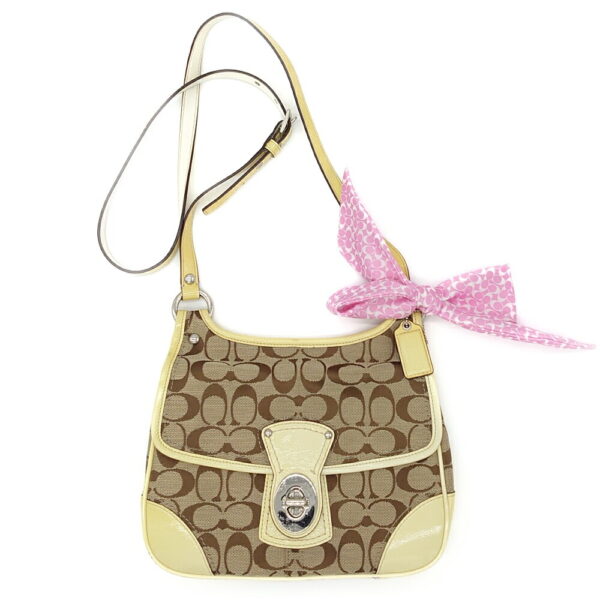 y00173 Coach Signature Shoulder Bag Leather