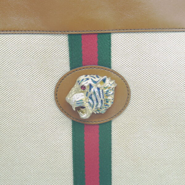 y04004 5 Gucci Rajah Tiger Head Chain Large Tote Bag