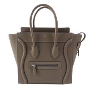 Celine Luggage Micro Shopper Handbag Greige