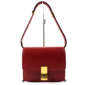 Celine Classic Box Small Leather Shoulder Bag Red