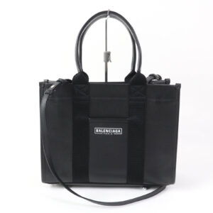 Balenciaga Hardware Small 2WAY Leather Shoulder Tote Bag Black