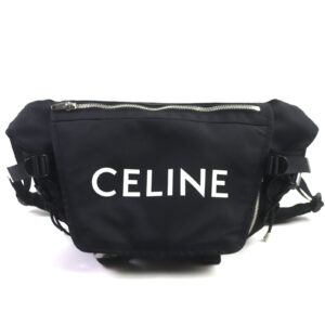 Celine Trekking Messenger Logo Shoulder Bag Black