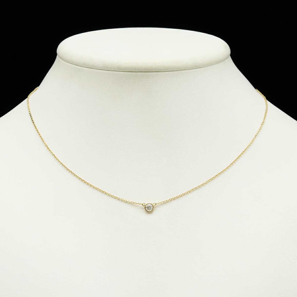 Tiffany Visor Yard Necklace Pendant Yellow Gold Diamond - Image 2