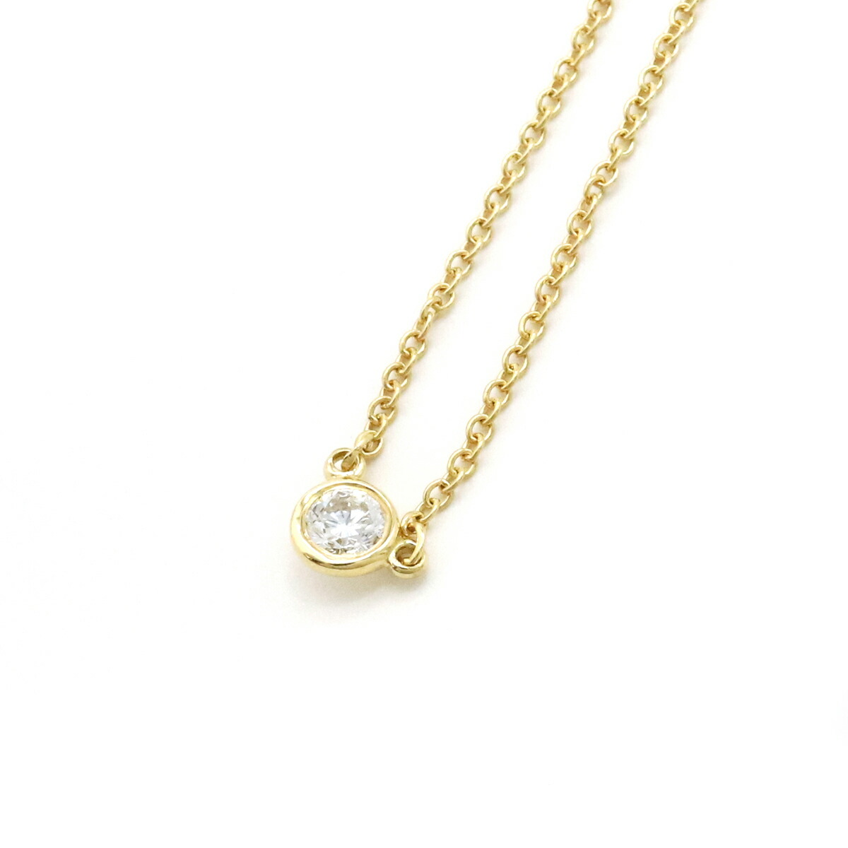 Tiffany Visor Yard Necklace Pendant Yellow Gold Diamond - Image 4