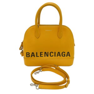 Balenciaga Ville Top Handle Bag Graffiti Logo Yellow