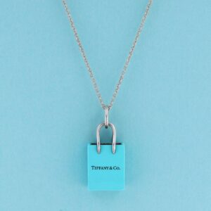 Tiffany Shopper Necklace Silver Blue