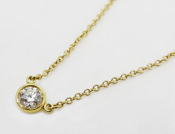 Tiffany Visor Yard Diamond Necklace Yellow Gold