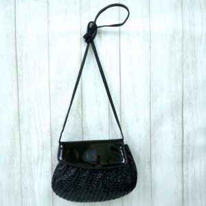 Fendi Braided Leather Shoulder Bag Black