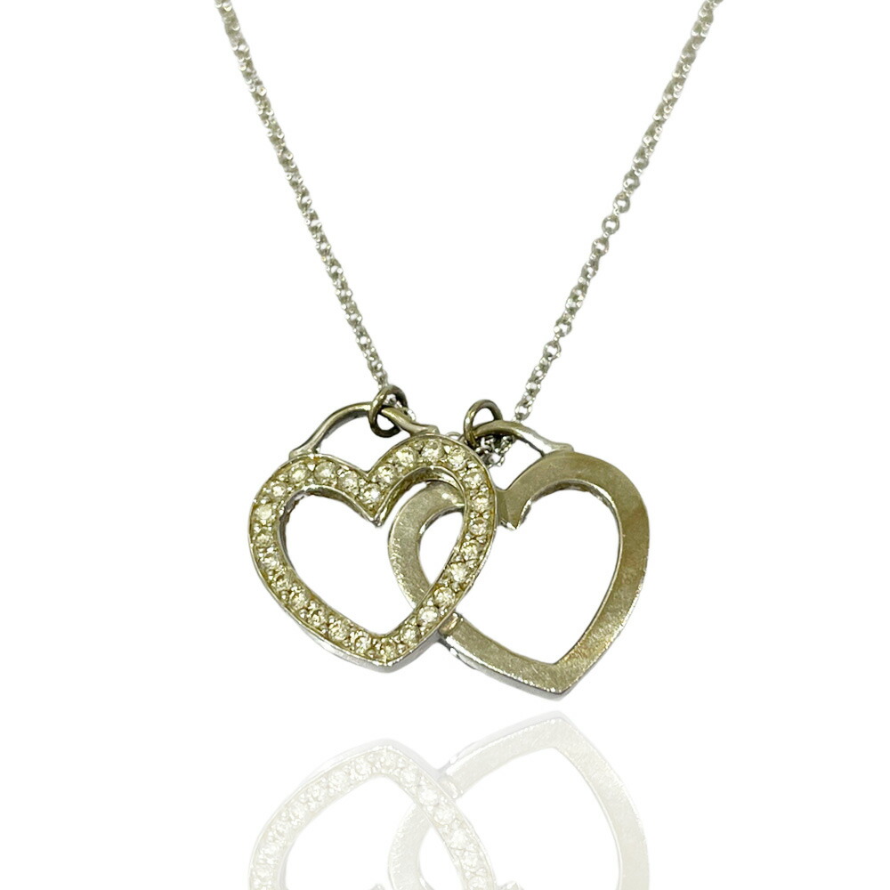 Tiffany Sentimental Double Heart Diamond Necklace Gold
