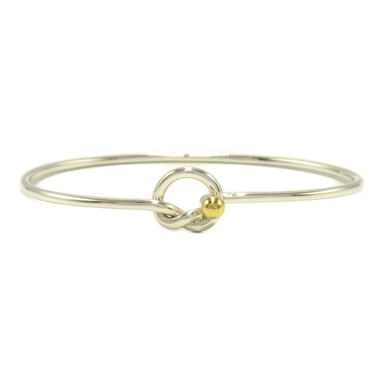Tiffany Love Knot Bangle K18 Yellow Gold Silver