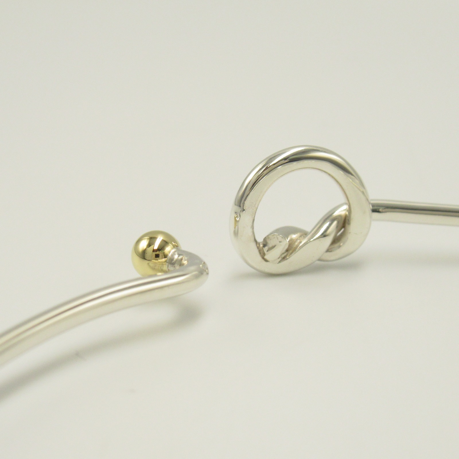 Tiffany Love Knot Bangle K18 Yellow Gold Silver - Image 5