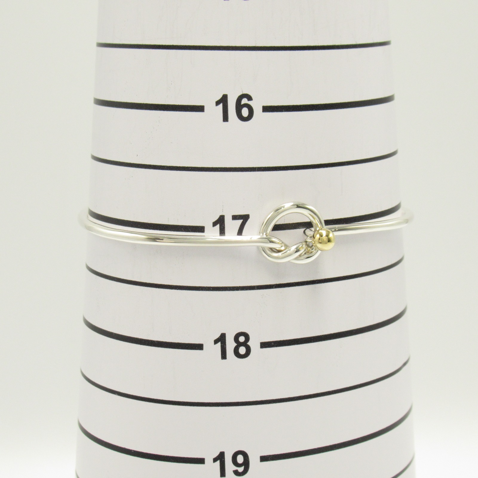 Tiffany Love Knot Bangle K18 Yellow Gold Silver - Image 6