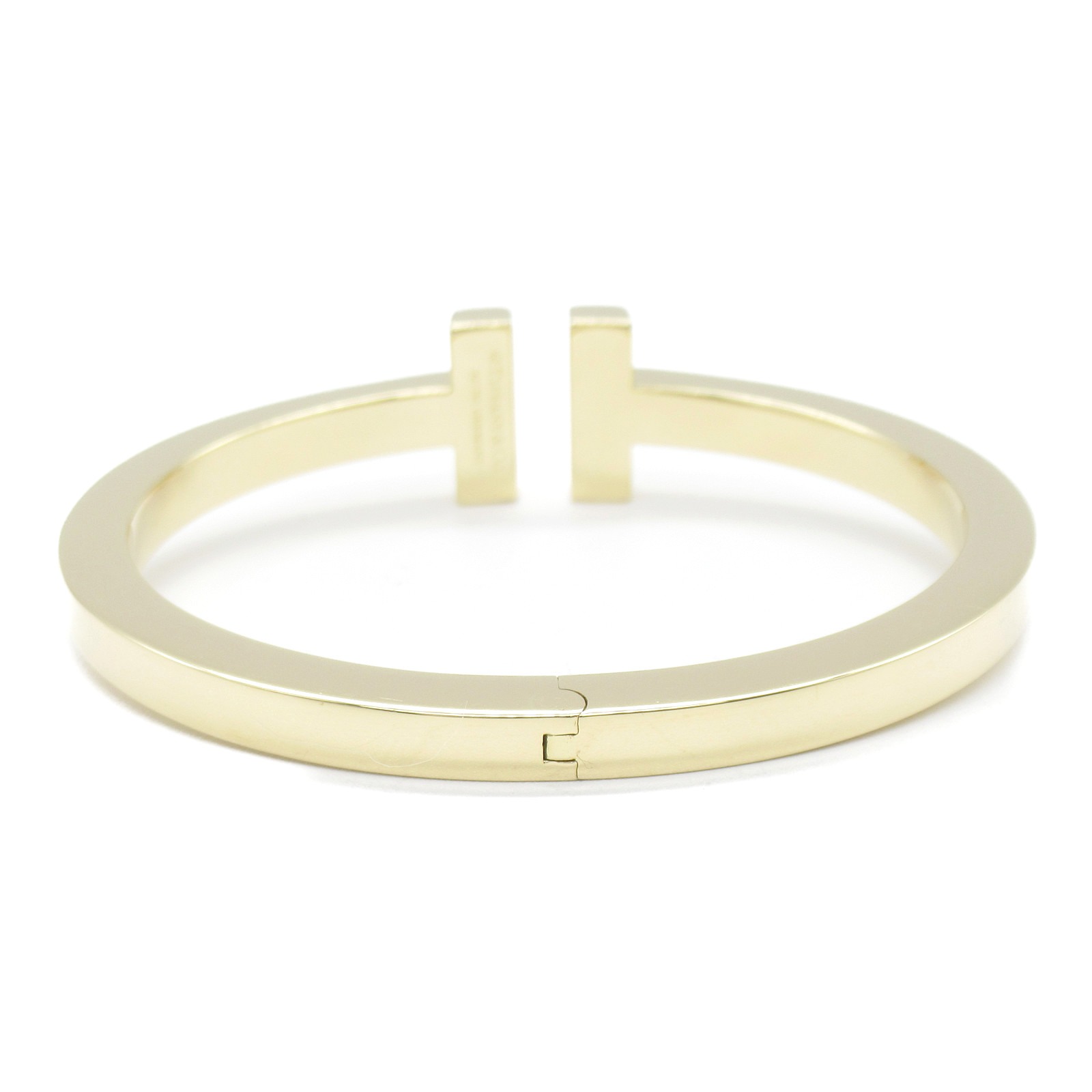 Tiffany T Square Pavé Diamond Large Bracelet K18 Yellow Gold Clear - Image 2