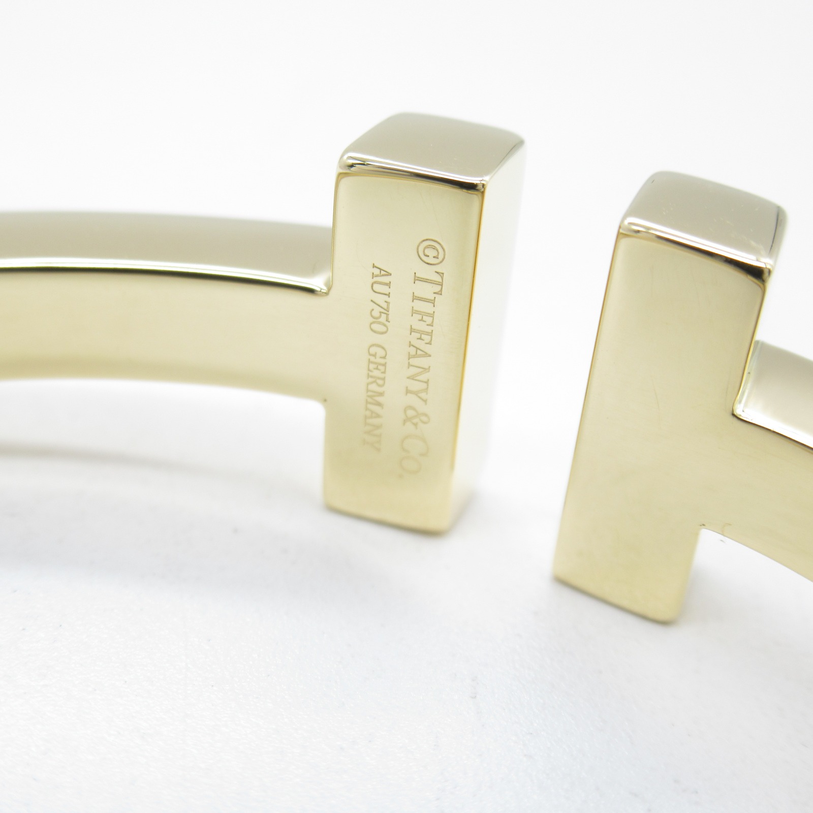 Tiffany T Square Pavé Diamond Large Bracelet K18 Yellow Gold Clear - Image 3