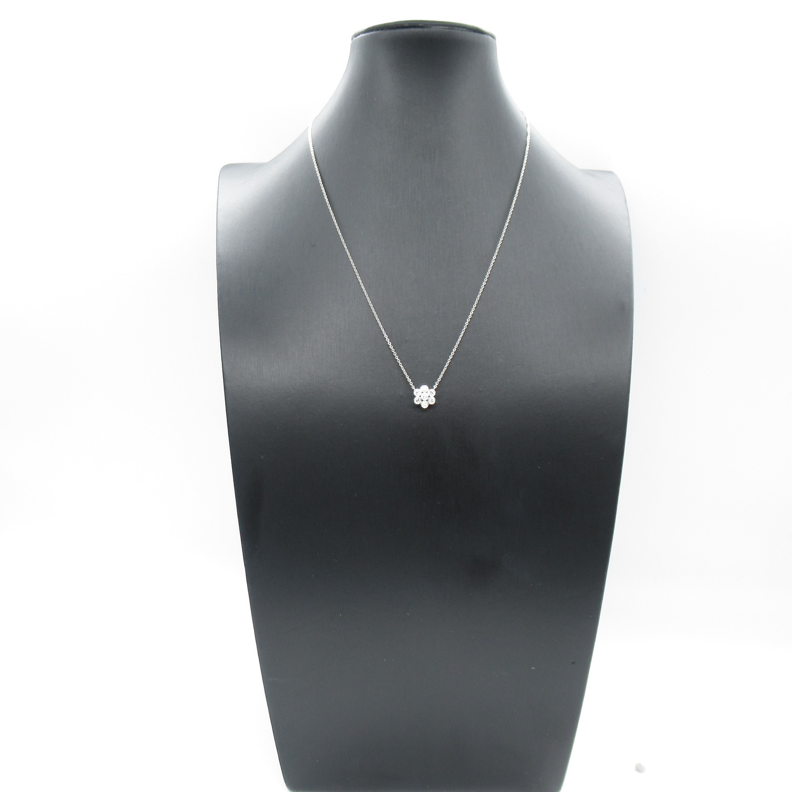 Tiffany Garden Flower Diamond Necklace Pt950 Platinum Clear - Image 6